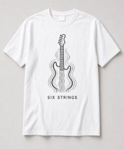 Alternative view of Six Strings Electric Guitar Unisex T-Shirt